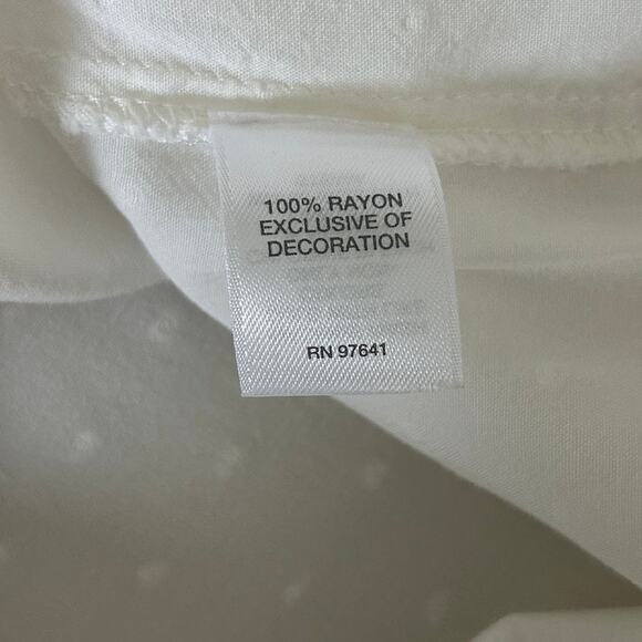 J Jill Women Top XS Ivory Swiss Dot Button Up Cottagecore Fairy Whimsy Office - Picture 5 of 7